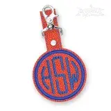 Circle Round Frame Key Fob Keychain In the Hoop ITH Embroidery Design
