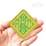 Diamond Rhombus Monogram Frame Feltie In the Hoop ITH Embroidery Design