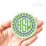 Circle Dots Monogram Frame Feltie ITH Embroidery Design