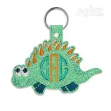 Dinosaur Dino Monogram Frame Feltie & Key Fob ITH In the Hoop Embroidery Design
