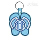 Flip-flops Sandals Monogram Frame Feltie & Key Fob ITH In the Hoop Embroidery Design