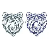 Mama Papa Bear wearing Heart Sunglasses SVG Cuttable Design