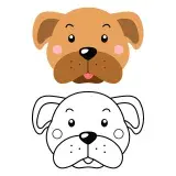 Cute Dog Face Cuttable Design