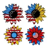4th of July Sunflower Cuttable Design