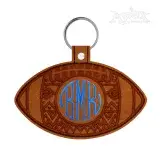 Football Monogram Frame Key Fob ITH Embroidery Design