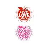 Live Love Teach Apple Cuttable Design