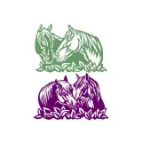 Couple Metal Horses Cuttable Design