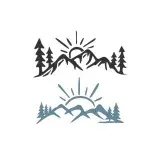 Mountains and Sun Cuttable Design