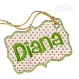 Bag Label Gift Tag ITH Embroidery Design