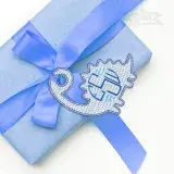 Dinosaur Frame Gift Tag ITH Embroidery Design