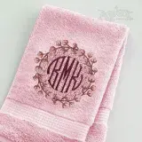Cotton Wreath Monogram Knockdown Frame Embroidery Design