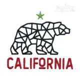 California Geometric Bear Embroidery Design