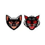 Angry Black Cat Face Cuttable Design