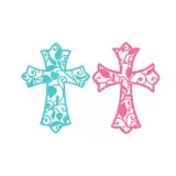 Floral Cross Decal Cuttable Design