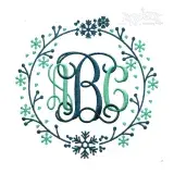 Christmas Snowflake Wreath Monogram Frame