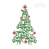 Cute Giraffe Christmas Tree Embroidery Design