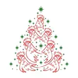 Rooster Christmas Tree Cuttable Design