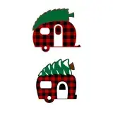 Christmas Camper Trailer Cuttable Design