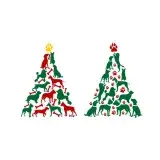 Dog Christmas Tree Cuttable Design