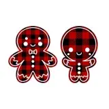 Plaid Pattern Gingerbread Cuttable Design