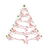 Pig Christmas Tree Cuttable Design