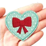 Bow Heart Feltie ITH Embroidery Design