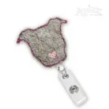 Heart Nose Pitbull Feltie ITH Embroidery Design