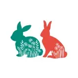 Floral Bunny Silhouette Cuttable Design