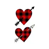 Plaid Pattern Heart Cuttable Design