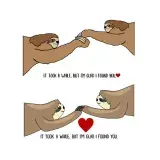 Valentines Sloth Couple Cuttable Design