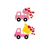 Valentine Hearts Truck Cuttable Design