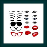 Woman Face Pack Cuttable Design
