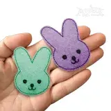 Cute Bunny Face Feltie ITH Embroidery Design