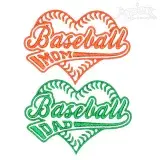 Baseball Mom and Dad Embroidery Design