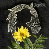 Cowgirl and Horse Silhouette Sketch Embroidery Design