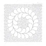 Wavy Abstract Wreath Quilt Block Embroidery Design