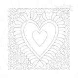Decorative Heart Quilt Block Embroidery Design