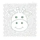 Giraffe Face Quilt Block Embroidery Design