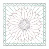 Sunflower Flower Quilt Block Embroidery