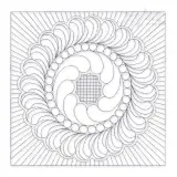 Wavy Floral Wreath Quilt Block Embroidery Design