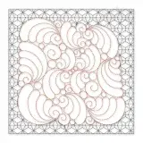 Abstract Waves Quilt Block Embroidery Design