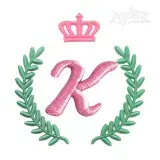 Crown Wreath Frame Embroidery Design