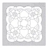 Classic Floral #5 Quilt Block Embroidery Design