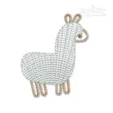 Cute Llama Sketch Embroidery Design