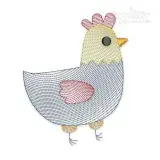 Chicken Sketch Embroidery Design