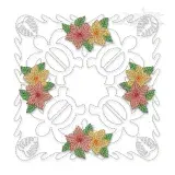 Poinsettia Flowers Quilt Block Embroidery Design