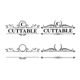 Flourished Mailbox Split Frame Cuttable Design