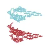 Bass Fishes Cuttable Design