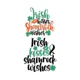 Irish Kisses Shamrock Wishes Cuttable Design