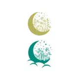 Crescent Moon With Flowers Cuttable Design